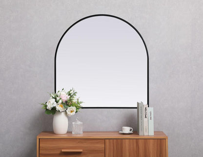 Elegant Furniture & Lighting - Ayra Metal Frame Arch Mirror 30x30 Inch in Black - MR1A3030BLK veiw 2