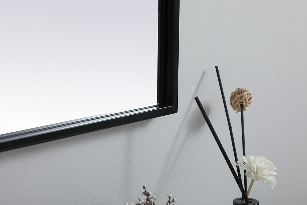 Elegant Furniture & Lighting - Ayra Metal Frame Arch Mirror 30x30 Inch in Black - MR1A3030BLK veiw 7