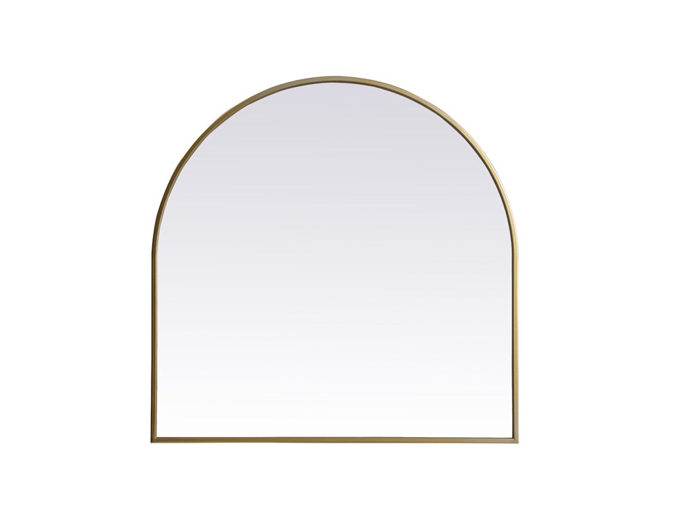Elegant Furniture & Lighting - Ayra Metal Frame Arch Mirror 30x30 Inch in Brass - MR1A3030BRS veiw 1