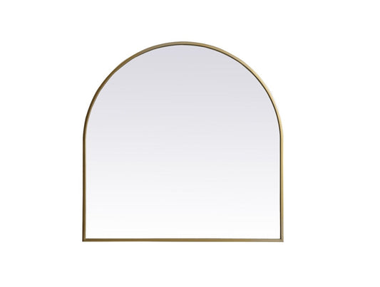 Elegant Furniture & Lighting - Ayra Metal Frame Arch Mirror 30x30 Inch in Brass - MR1A3030BRS veiw 1