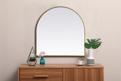 Elegant Furniture & Lighting - Ayra Metal Frame Arch Mirror 30x30 Inch in Brass - MR1A3030BRS veiw 4
