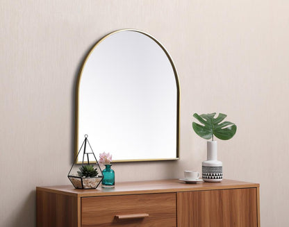 Elegant Furniture & Lighting - Ayra Metal Frame Arch Mirror 30x30 Inch in Brass - MR1A3030BRS veiw 5