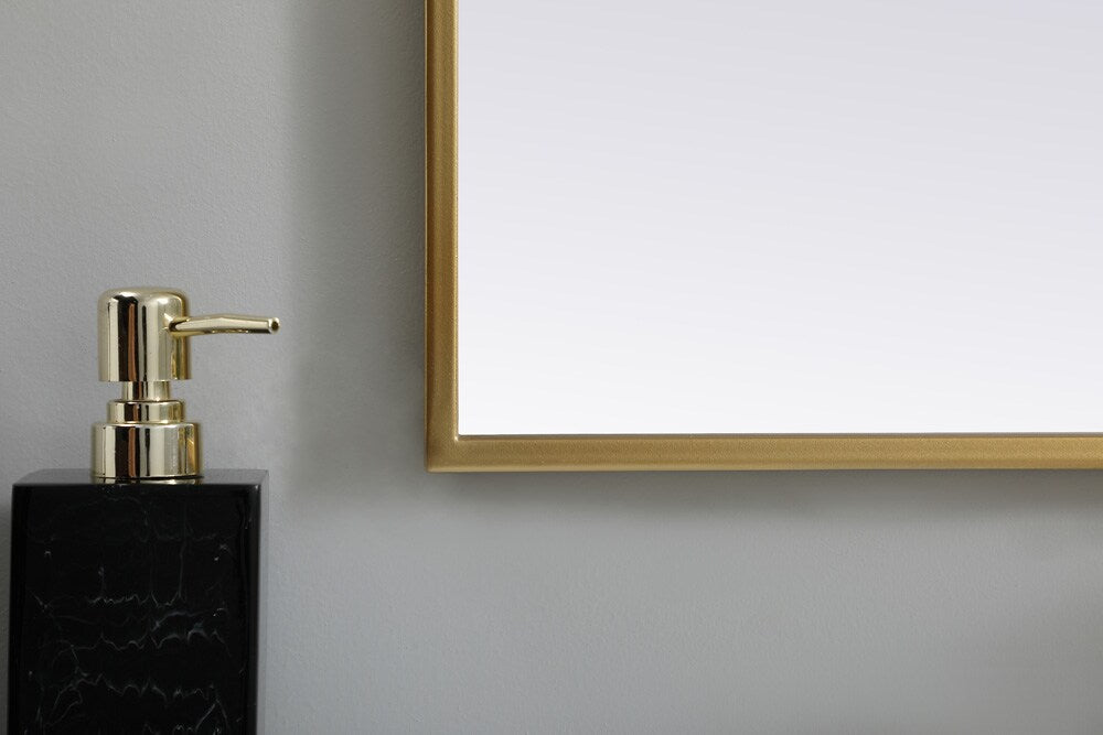Elegant Furniture & Lighting - Ayra Metal Frame Arch Mirror 30x30 Inch in Brass - MR1A3030BRS veiw 6