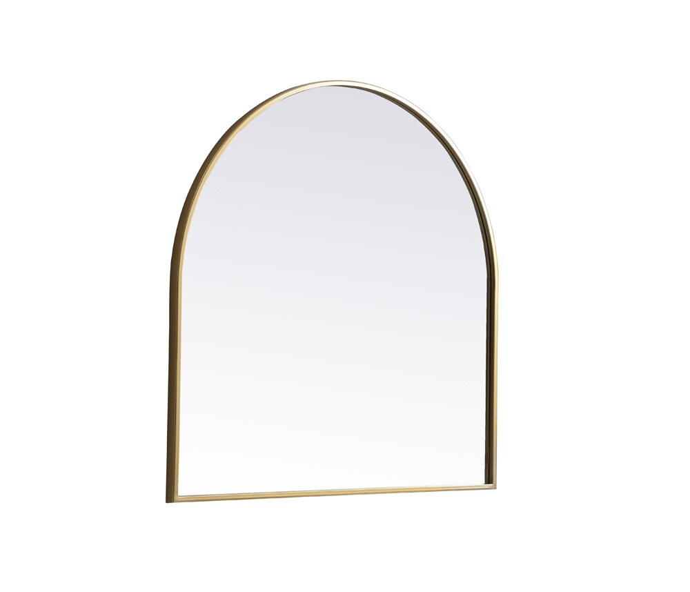 Elegant Furniture & Lighting - Ayra Metal Frame Arch Mirror 30x30 Inch in Brass - MR1A3030BRS veiw 8