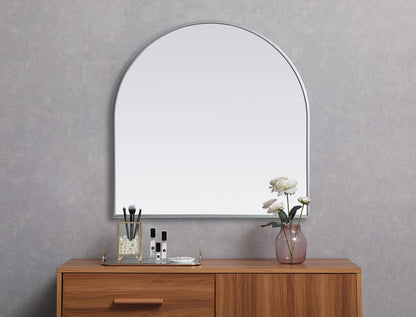 Elegant Furniture & Lighting - Ayra Metal Frame Arch Mirror 30x30 Inch in Silver - MR1A3030SIL veiw 2