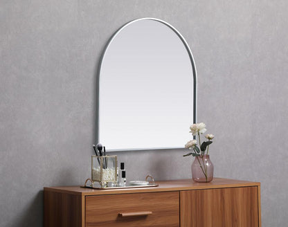 Elegant Furniture & Lighting - Ayra Metal Frame Arch Mirror 30x30 Inch in Silver - MR1A3030SIL veiw 3