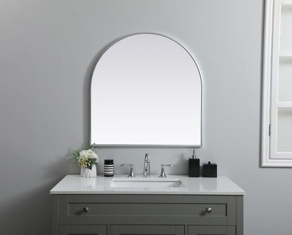 Elegant Furniture & Lighting - Ayra Metal Frame Arch Mirror 30x30 Inch in Silver - MR1A3030SIL veiw 4