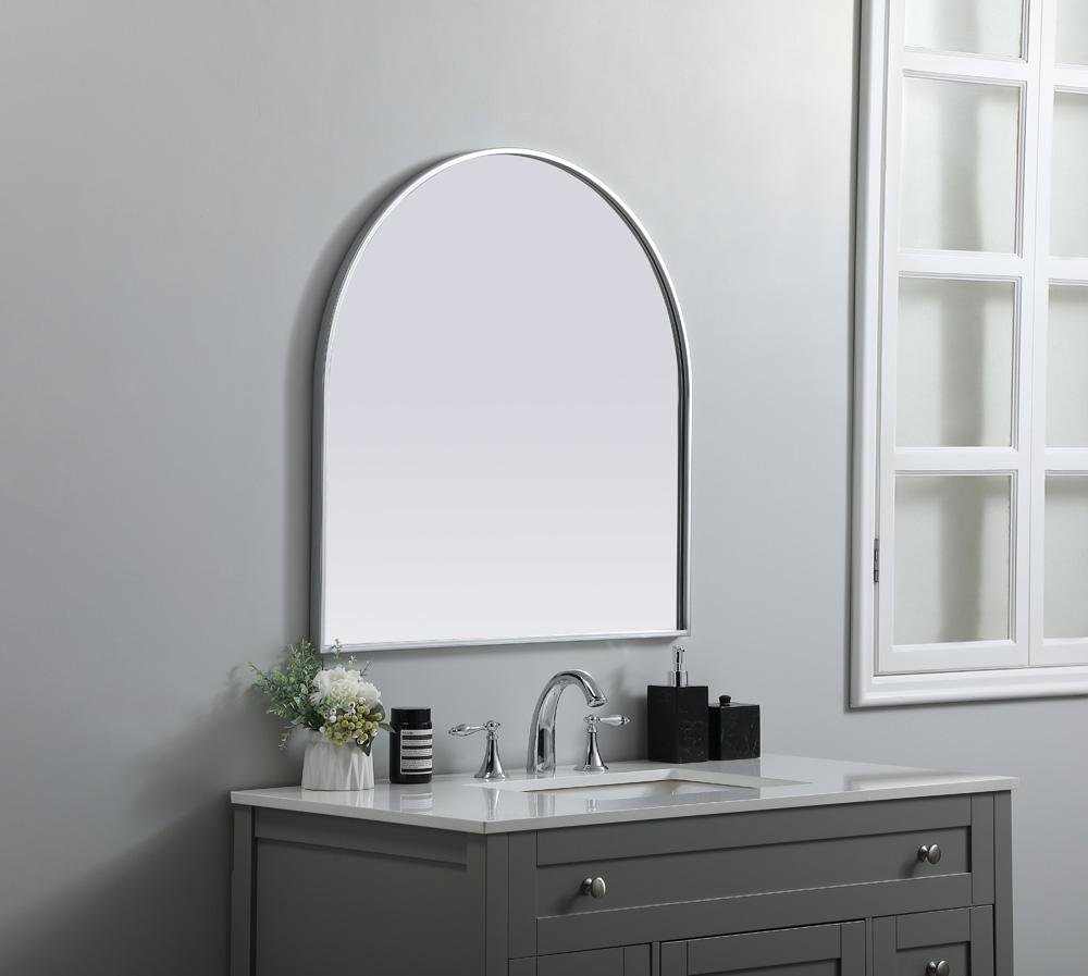 Elegant Furniture & Lighting - Ayra Metal Frame Arch Mirror 30x30 Inch in Silver - MR1A3030SIL veiw 5