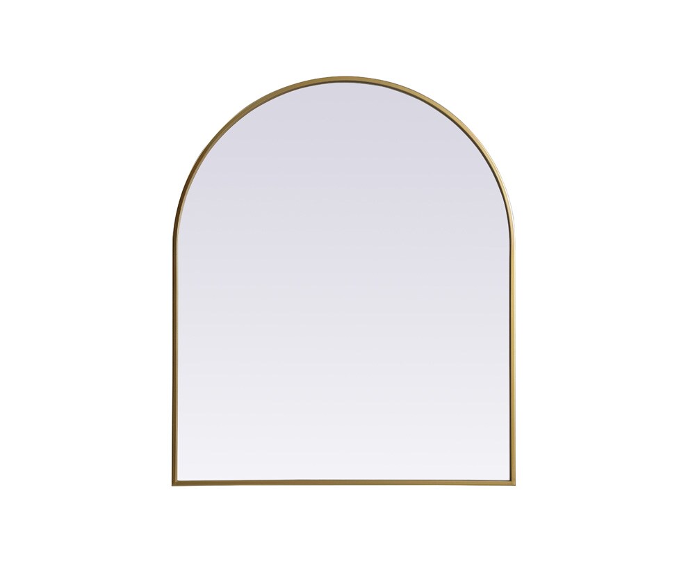 Elegant Furniture & Lighting - Ayra Metal Frame Arch Mirror 30x36 Inch in Brass - MR1A3036BRS veiw 1