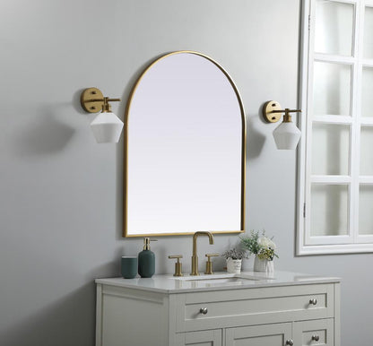Elegant Furniture & Lighting - Ayra Metal Frame Arch Mirror 30x36 Inch in Brass - MR1A3036BRS veiw 3