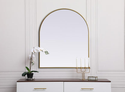 Elegant Furniture & Lighting - Ayra Metal Frame Arch Mirror 30x36 Inch in Brass - MR1A3036BRS veiw 4