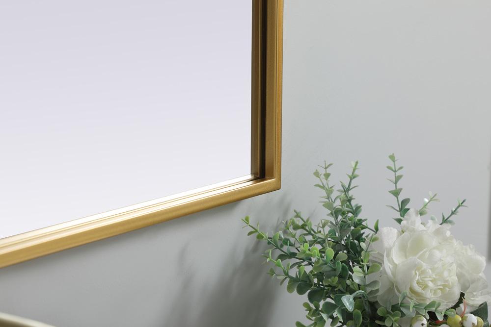 Elegant Furniture & Lighting - Ayra Metal Frame Arch Mirror 30x36 Inch in Brass - MR1A3036BRS veiw 7