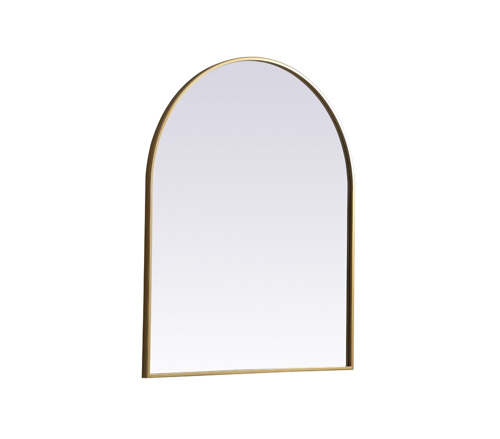 Elegant Furniture & Lighting - Ayra Metal Frame Arch Mirror 30x36 Inch in Brass - MR1A3036BRS veiw 8