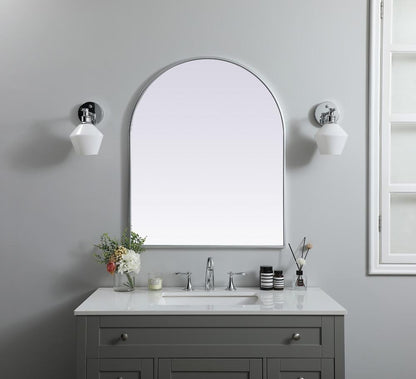 Elegant Furniture & Lighting - Ayra Metal Frame Arch Mirror 30x36 Inch in Silver - MR1A3036SIL veiw 2