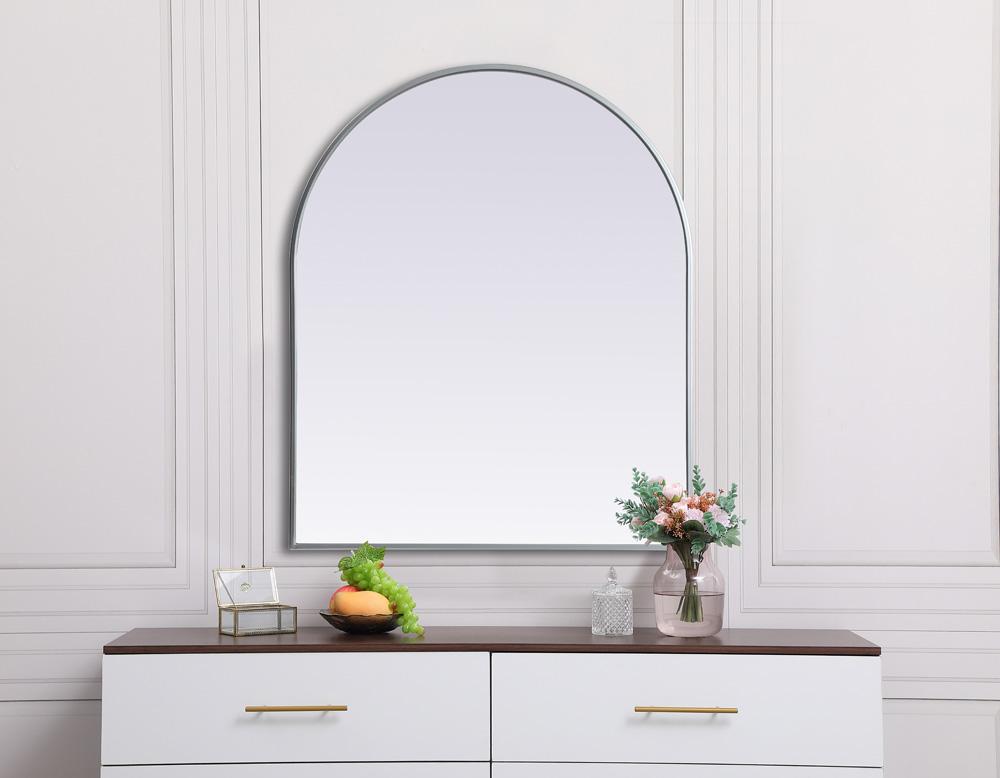 Elegant Furniture & Lighting - Ayra Metal Frame Arch Mirror 30x36 Inch in Silver - MR1A3036SIL veiw 4