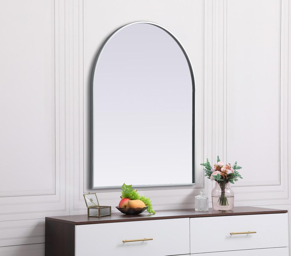 Elegant Furniture & Lighting - Ayra Metal Frame Arch Mirror 30x36 Inch in Silver - MR1A3036SIL veiw 5