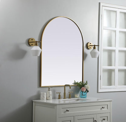 Elegant Furniture & Lighting - Ayra Metal Frame Arch Mirror 33x42 Inch in Brass - MR1A3342BRS veiw 3