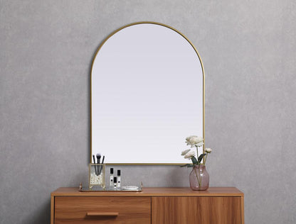 Elegant Furniture & Lighting - Ayra Metal Frame Arch Mirror 33x42 Inch in Brass - MR1A3342BRS veiw 4