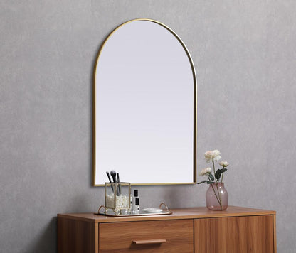 Elegant Furniture & Lighting - Ayra Metal Frame Arch Mirror 33x42 Inch in Brass - MR1A3342BRS veiw 5