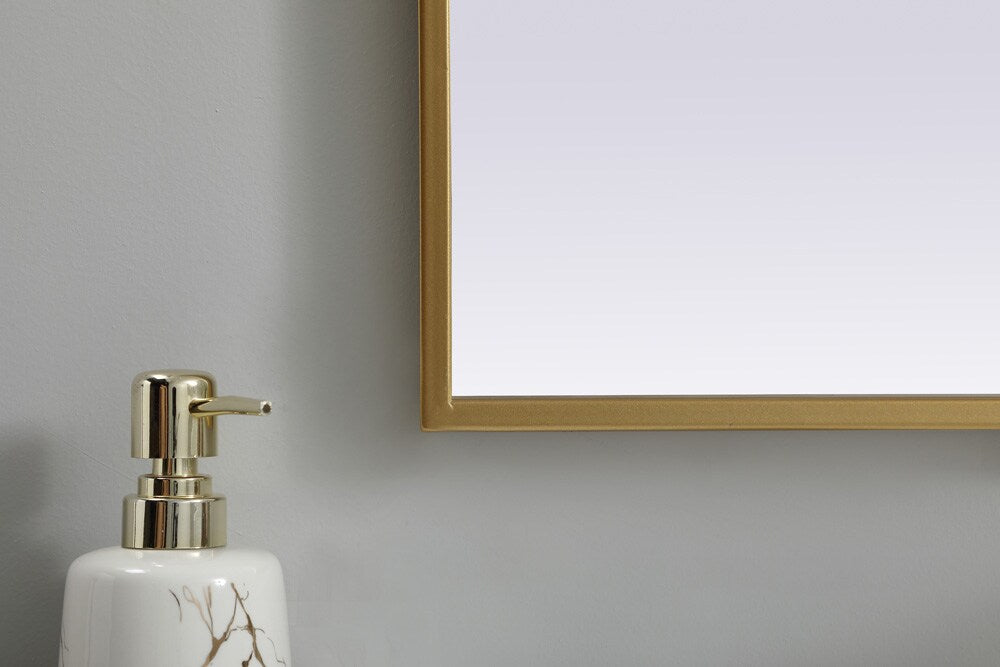 Elegant Furniture & Lighting - Ayra Metal Frame Arch Mirror 33x42 Inch in Brass - MR1A3342BRS veiw 6