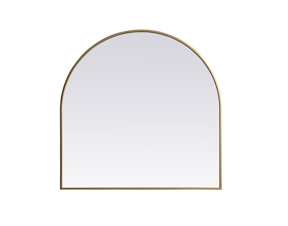 Elegant Furniture & Lighting - Ayra Metal Frame Arch Mirror 36x36 Inch in Brass - MR1A3636BRS veiw 1