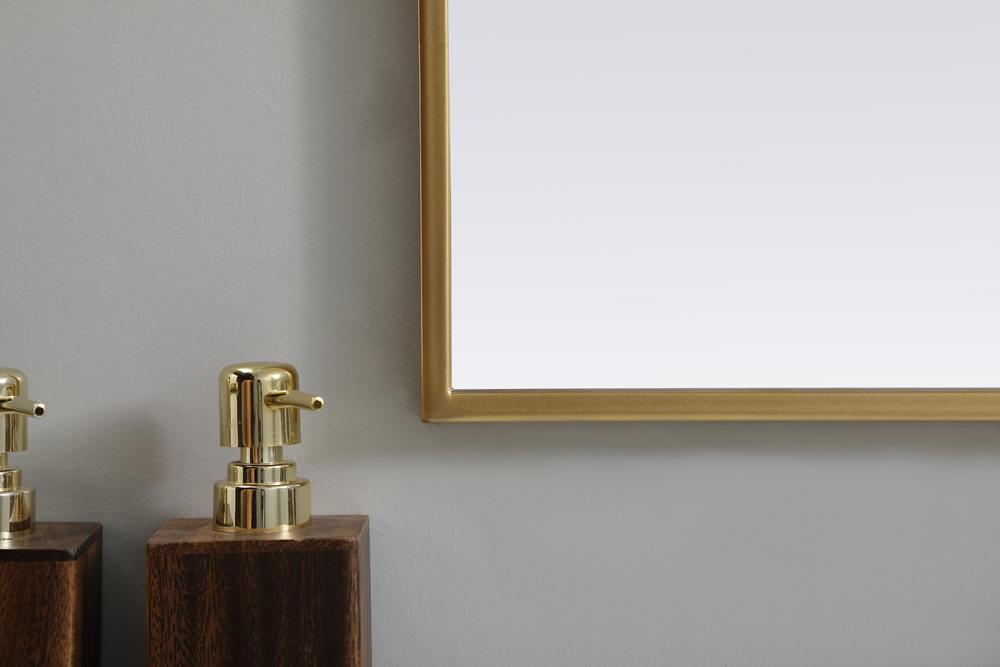 Elegant Furniture & Lighting - Ayra Metal Frame Arch Mirror 36x36 Inch in Brass - MR1A3636BRS veiw 6