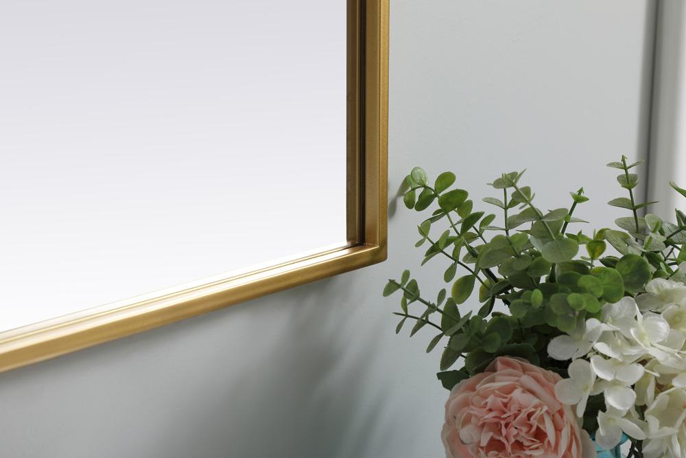 Elegant Furniture & Lighting - Ayra Metal Frame Arch Mirror 36x36 Inch in Brass - MR1A3636BRS veiw 7