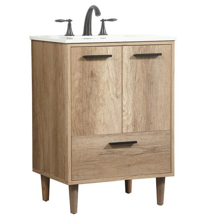 Elegant Furniture & Lighting - Baldwin 24 inch Single bathroom vanity in natural oak - VF47024NT veiw 1
