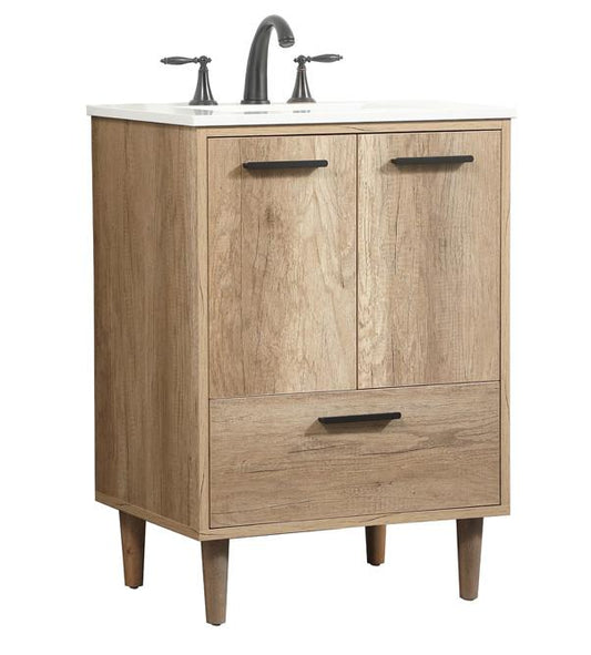 Elegant Furniture & Lighting - Baldwin 24 inch Single bathroom vanity in natural oak - VF47024NT veiw 1