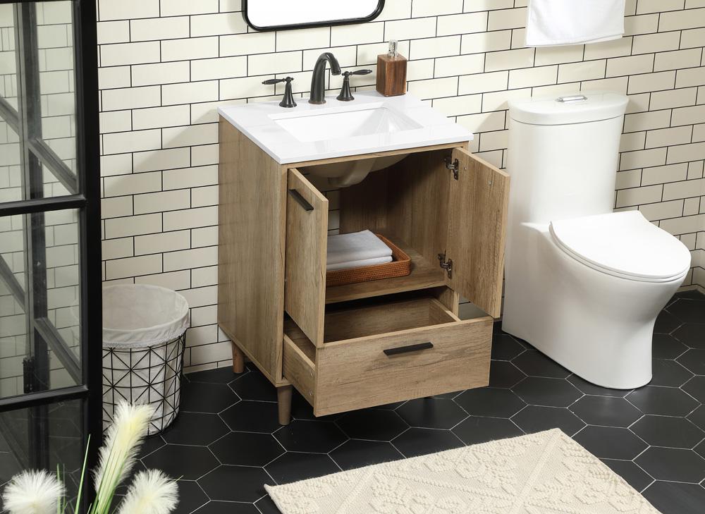 Elegant Furniture & Lighting - Baldwin 24 inch Single bathroom vanity in natural oak - VF47024NT veiw 4