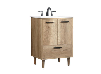 Elegant Furniture & Lighting - Baldwin 24 inch Single bathroom vanity in natural oak - VF47024NT veiw 8