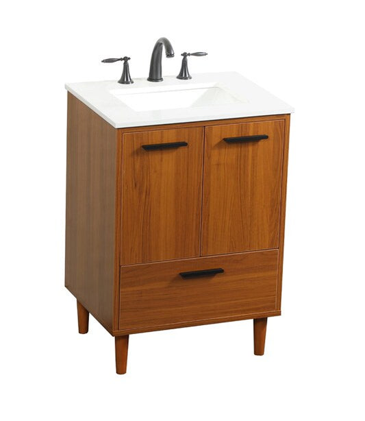 Elegant Furniture & Lighting - Baldwin 24 inch bathroom vanity in Teak - VF47024MTK veiw 1