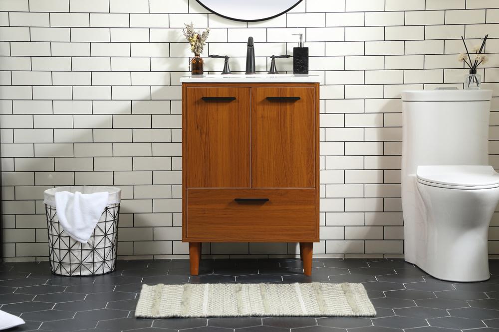 Elegant Furniture & Lighting - Baldwin 24 inch bathroom vanity in Teak - VF47024MTK veiw 2