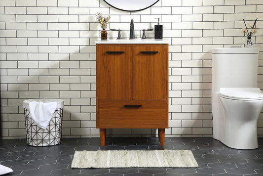 Elegant Furniture & Lighting - Baldwin 24 inch bathroom vanity in Teak - VF47024MTK veiw 2