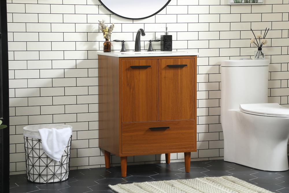 Elegant Furniture & Lighting - Baldwin 24 inch bathroom vanity in Teak - VF47024MTK veiw 9