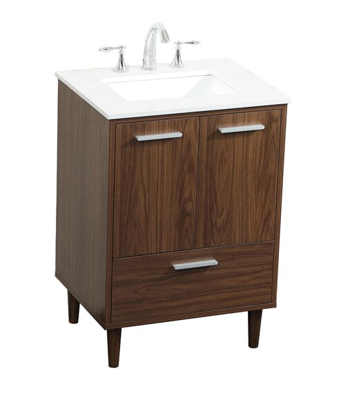 Elegant Furniture & Lighting - Baldwin 24 inch bathroom vanity in Walnut - VF47024MWT veiw 1