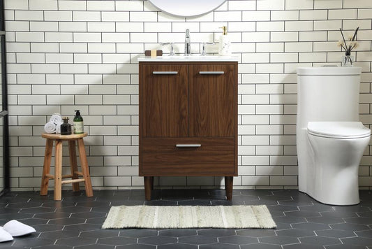 Elegant Furniture & Lighting - Baldwin 24 inch bathroom vanity in Walnut - VF47024MWT veiw 2