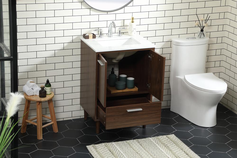 Elegant Furniture & Lighting - Baldwin 24 inch bathroom vanity in Walnut - VF47024MWT veiw 10