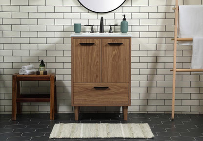 Elegant Furniture & Lighting - Baldwin 24 inch Single bathroom vanity in walnut brown - VF47024WB veiw 2