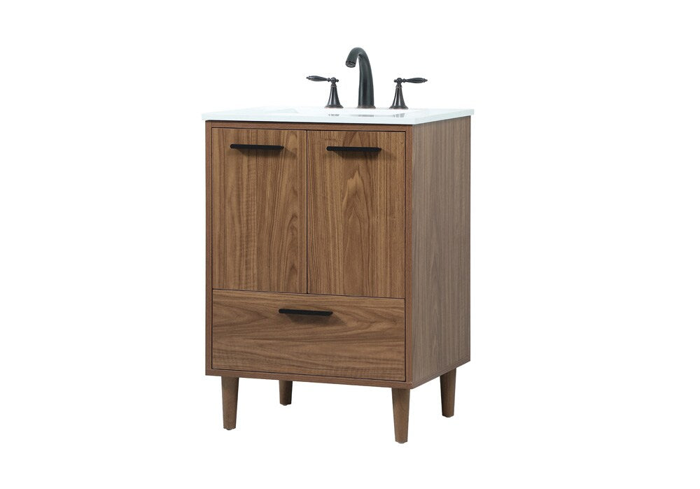 Elegant Furniture & Lighting - Baldwin 24 inch Single bathroom vanity in walnut brown - VF47024WB veiw 8
