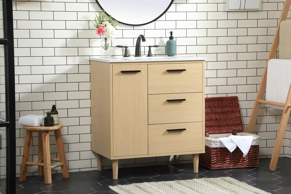 Elegant Furniture & Lighting - Baldwin 30 inch bathroom vanity in Maple - VF47030MMP veiw 9