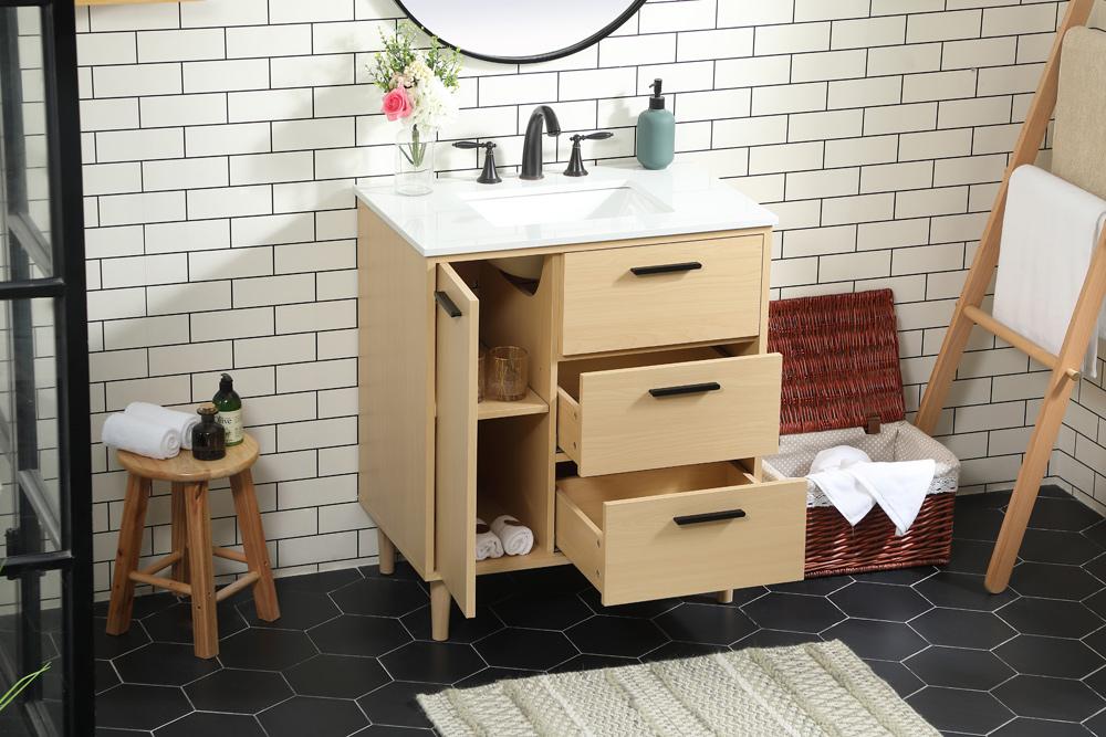 Elegant Furniture & Lighting - Baldwin 30 inch bathroom vanity in Maple - VF47030MMP veiw 10