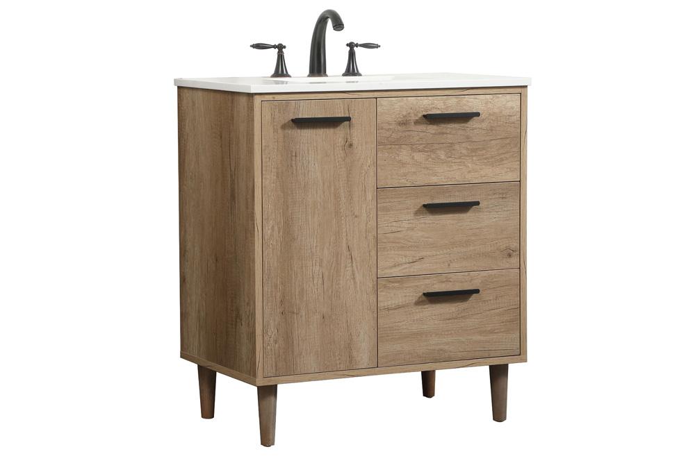 Elegant Furniture & Lighting - Baldwin 30 inch Single bathroom vanity in natural oak - VF47030NT veiw 1