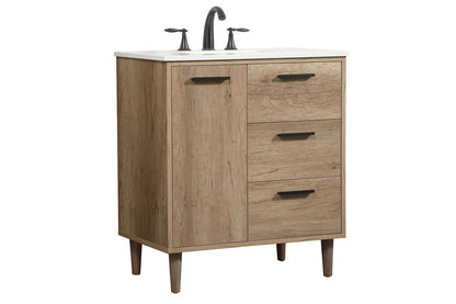 Elegant Furniture & Lighting - Baldwin 30 inch Single bathroom vanity in natural oak - VF47030NT veiw 1