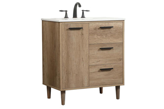 Elegant Furniture & Lighting - Baldwin 30 inch Single bathroom vanity in natural oak - VF47030NT veiw 1