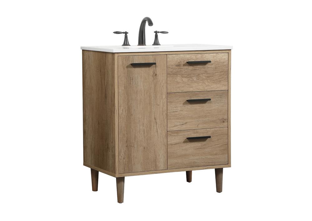 Elegant Furniture & Lighting - Baldwin 30 inch Single bathroom vanity in natural oak - VF47030NT veiw 8