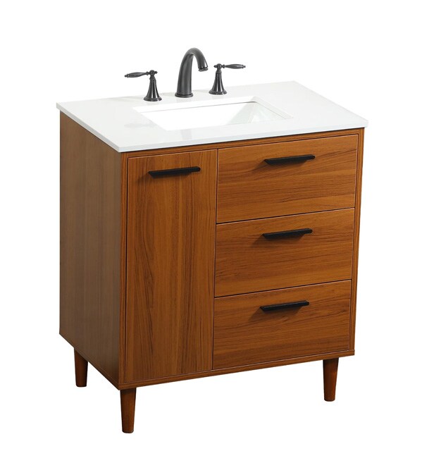 Elegant Furniture & Lighting - Baldwin 30 inch bathroom vanity in Teak - VF47030MTK veiw 1