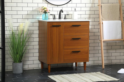 Elegant Furniture & Lighting - Baldwin 30 inch bathroom vanity in Teak - VF47030MTK veiw 9