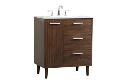 Elegant Furniture & Lighting - Baldwin 30 inch bathroom vanity in Walnut - VF47030MWT veiw 1
