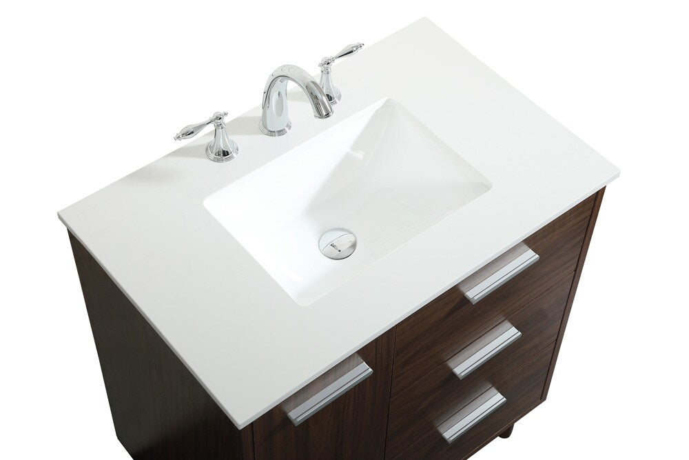 Elegant Furniture & Lighting - Baldwin 30 inch bathroom vanity in Walnut - VF47030MWT veiw 3